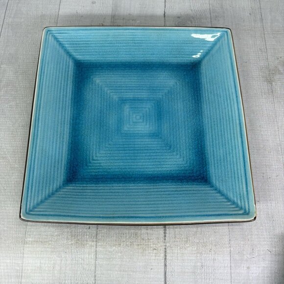 Home Target ZAZEN Reactive Crackled Turquoise Chocolate Out Dinner Plates Set 2 - Picture 2 of 16